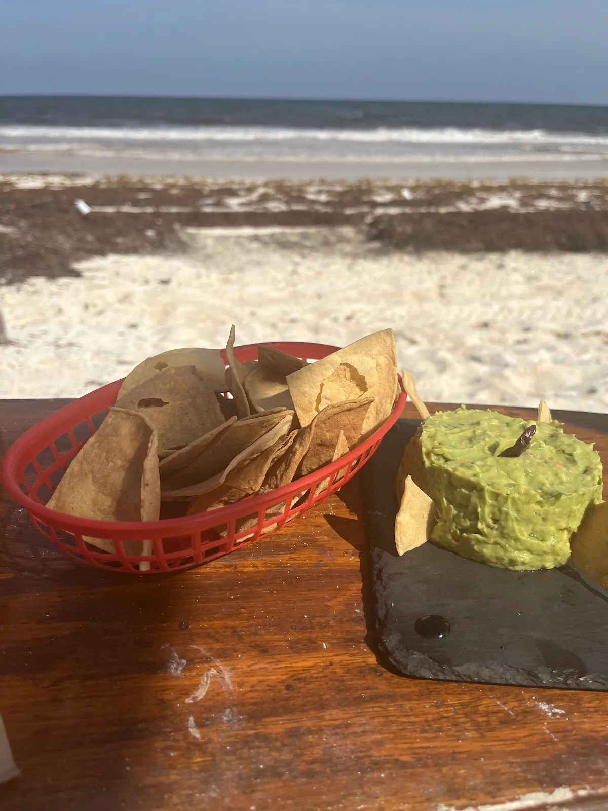 Group dining by the beach in Mexico