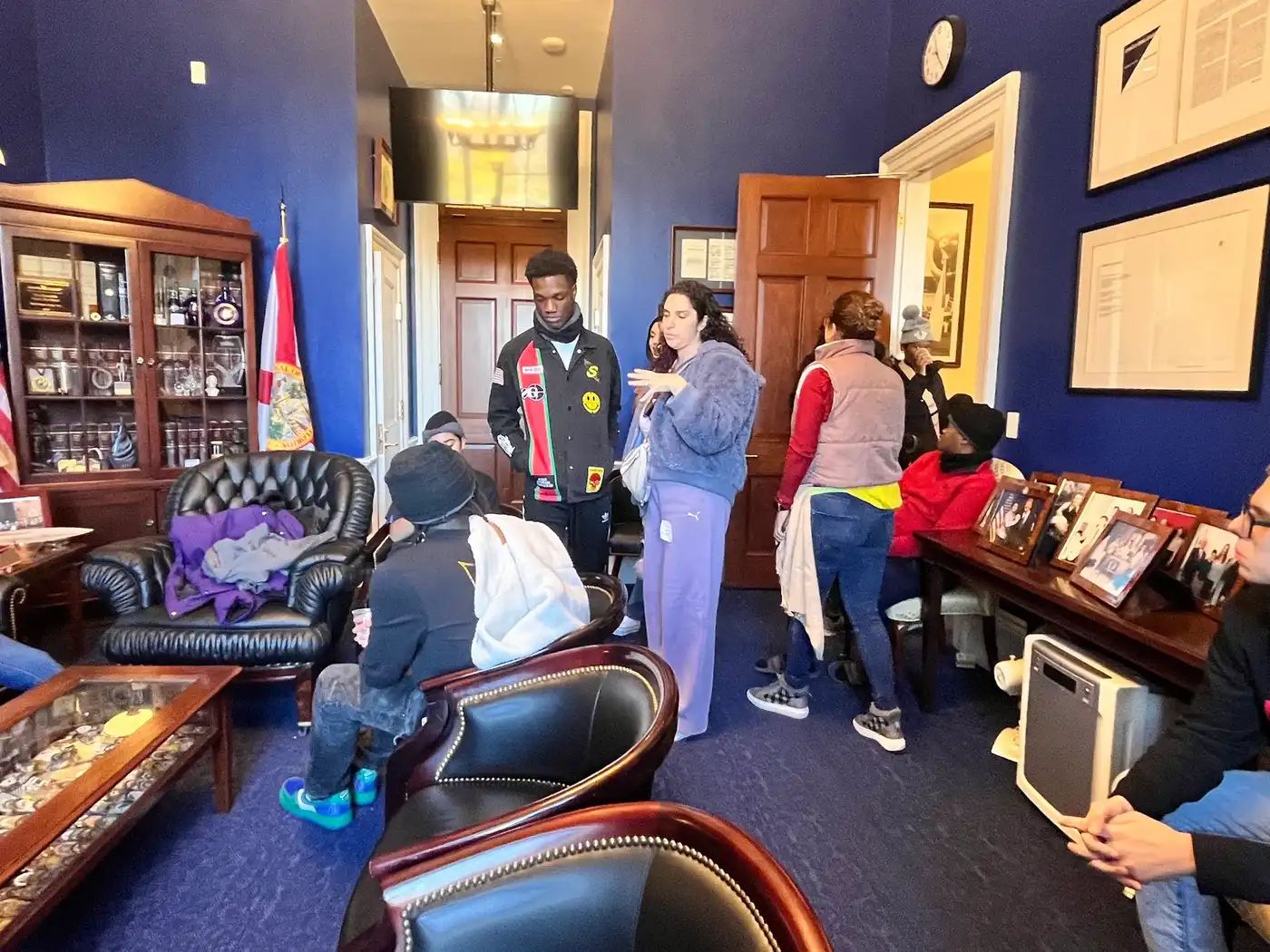 Students visiting a Washington, D.C. office
